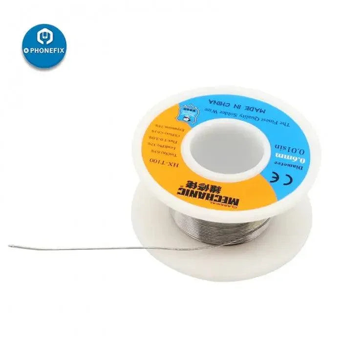 PhoneFix Sn63% Pb37% rosin core tin solder wire for phone BGA repair, 50g spool, 0.2mm diameter, mechanic consumable.