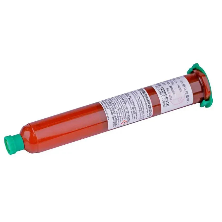 PhoneFix LCD screen UV glue and LOCA liquid optical clear adhesive in 50ml bottle, ideal for mobile device screen repairs.
