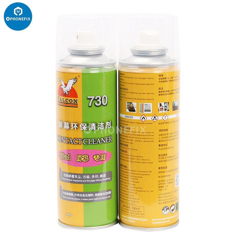 Environmental friendly Falcon PhoneFix contact spray cleaner for electronic devices, shown in a convenient spray bottle.