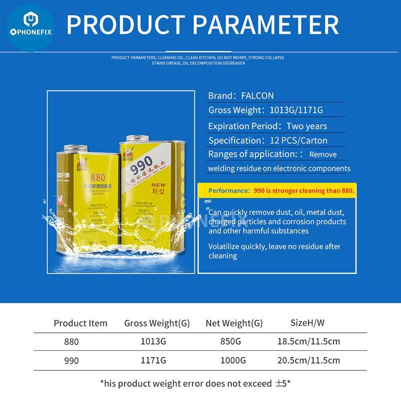 Falcon Electronic Products environmental friendly contact spray cleaner for electronic devices, branded PHONEFIX, with spray nozzle.