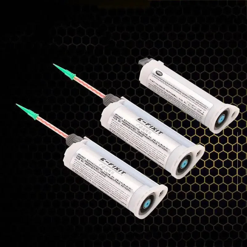 PhoneFix AEF structural adhesive glue for iPhone back cover glass repair, close-up of the consumables tube.