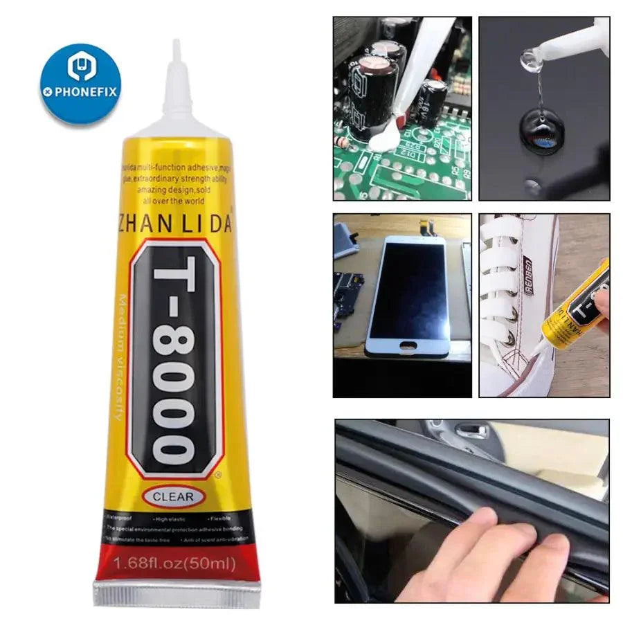 PhoneFIX B7000, E8000, T8000 transparent adhesive liquid glue for phone screens, 15ml bottle of consumable repair glue.