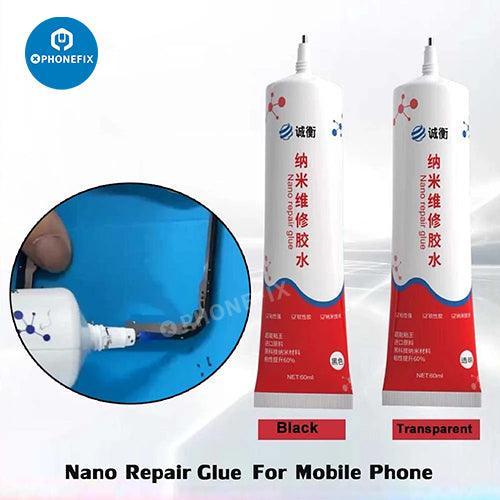 PhoneFix Nano Fast Curing Screen Glue in black, 30ml, for phone bezel and back cover repair, consumable repair tool.