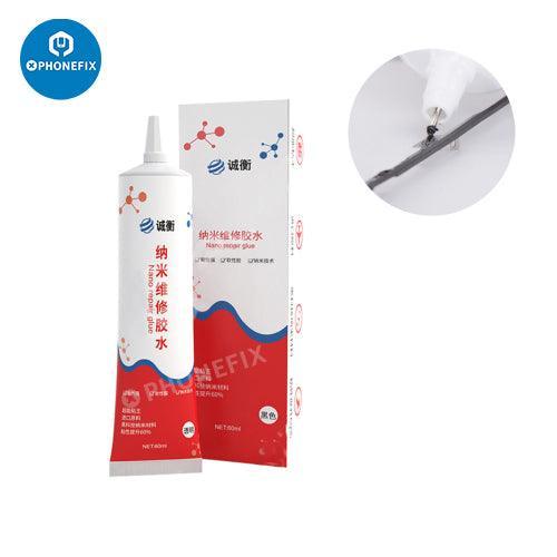 Black Nano Fast Curing Screen Glue for phone bezel and back cover repair by PHONEFIX, 30ml consumable adhesive.
