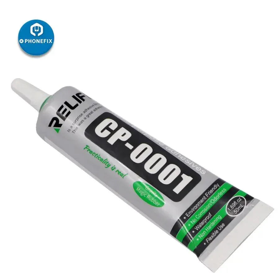 Relife CP-0001 transparent glass glue for phone repair, made by PHONEFIX, used as a consumable for mobile device repair.