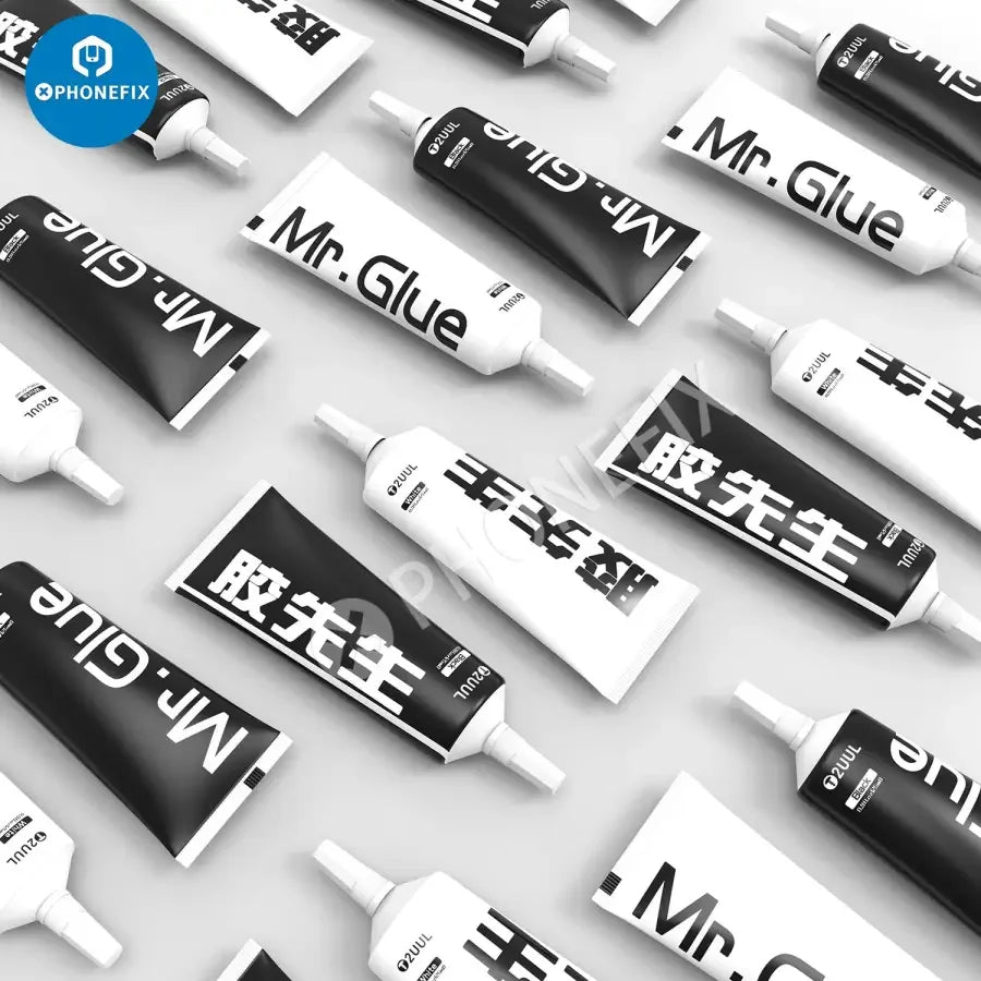 2UUL 25ml Mr Glue for phone back cover repair, designed for phone repair consumables by PHONEFIX, shown in a clear image.