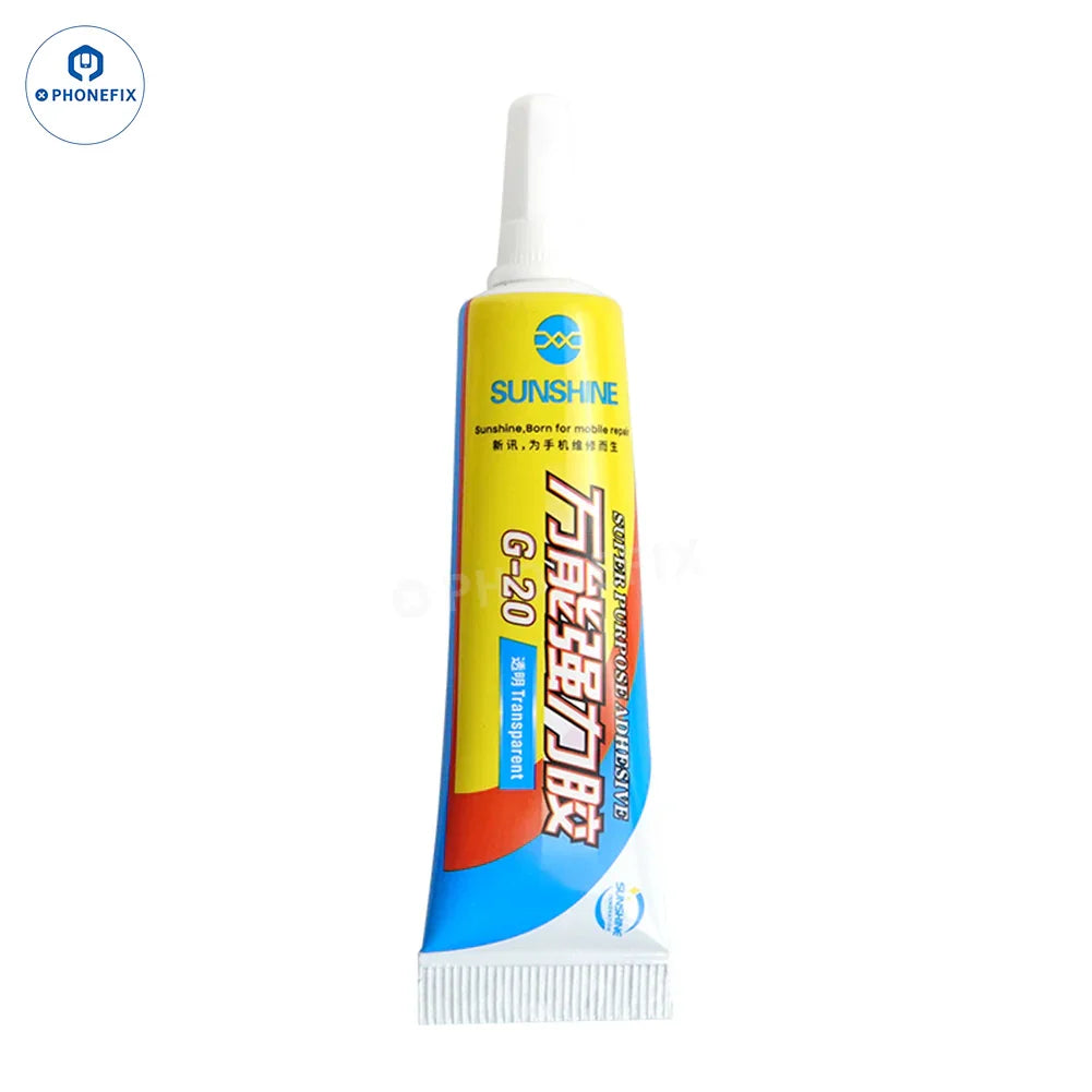 PhoneFix Sunshine G-20 G-21 glue adhesive for phone LCD and back glass, 15ml bottle, ideal for phone repair and bonding.