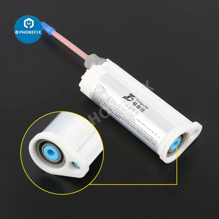 50ml PHONEFIX ACC structural glue syringe for screen narrow frame adhesive, dispensing consumable for phone repair.
