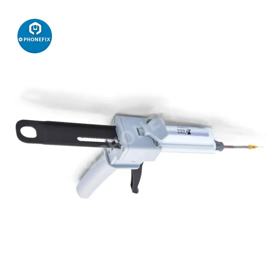 50ML PHONEFIX ACC structural glue syringe for screen narrow frame adhesive, showing the clear dispensing tip and ergonomic design.