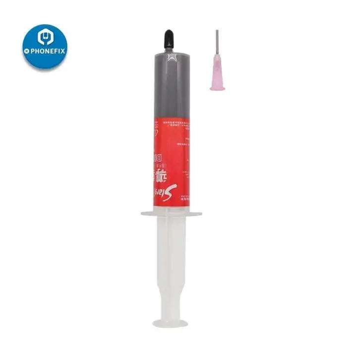 DRG-102 30g silicone thermal compound grease for CPU heat sink by PHONEFIX, showing the silicone thermal paste tube.