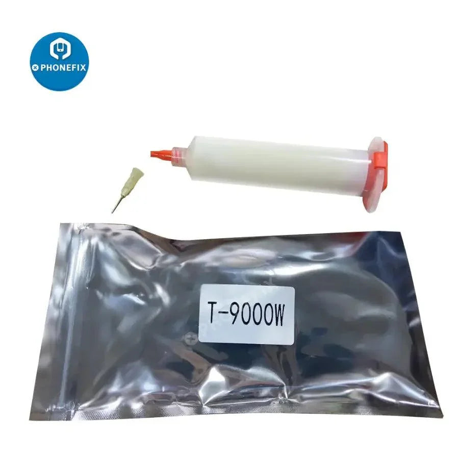 30ml black liquid structure glue for iPhone frame and LCD screen back cover, from PHONEFIX, used for device repairs.