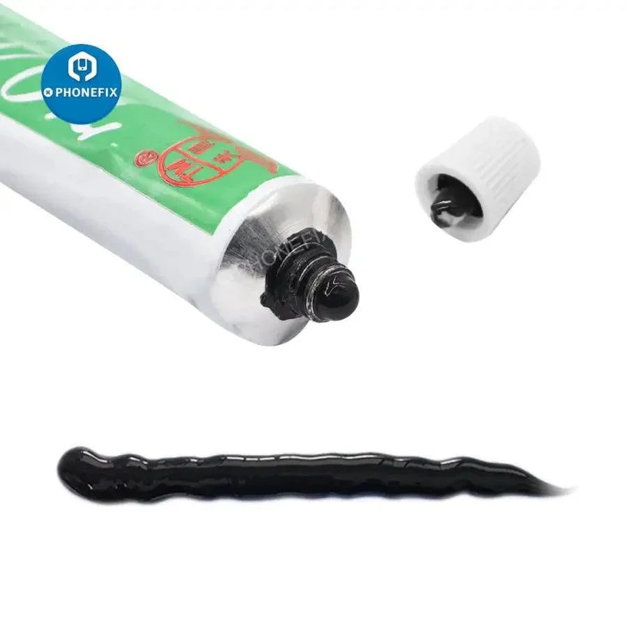 Red electronic industrial silicone rubber sealing glue and sealant by PHONEFIX, used for durable adhesive sealing in electronics.