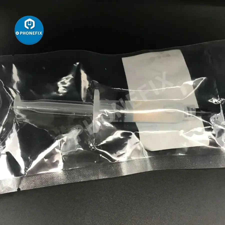 PHONEFIX structural adhesive glue for iPhone back cover glass lens and LCD repair, transparent consumable for device assembly.