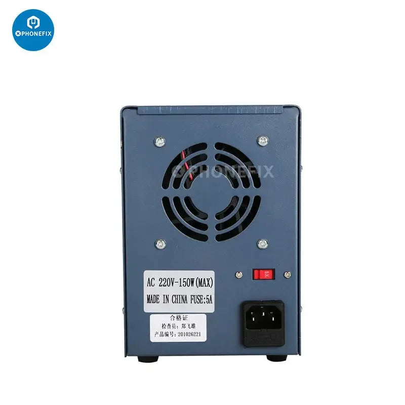 Kaisi 3005D+ digital adjustable CNC DC power supply by PHONEFIX with display, knobs, and input/output terminals.