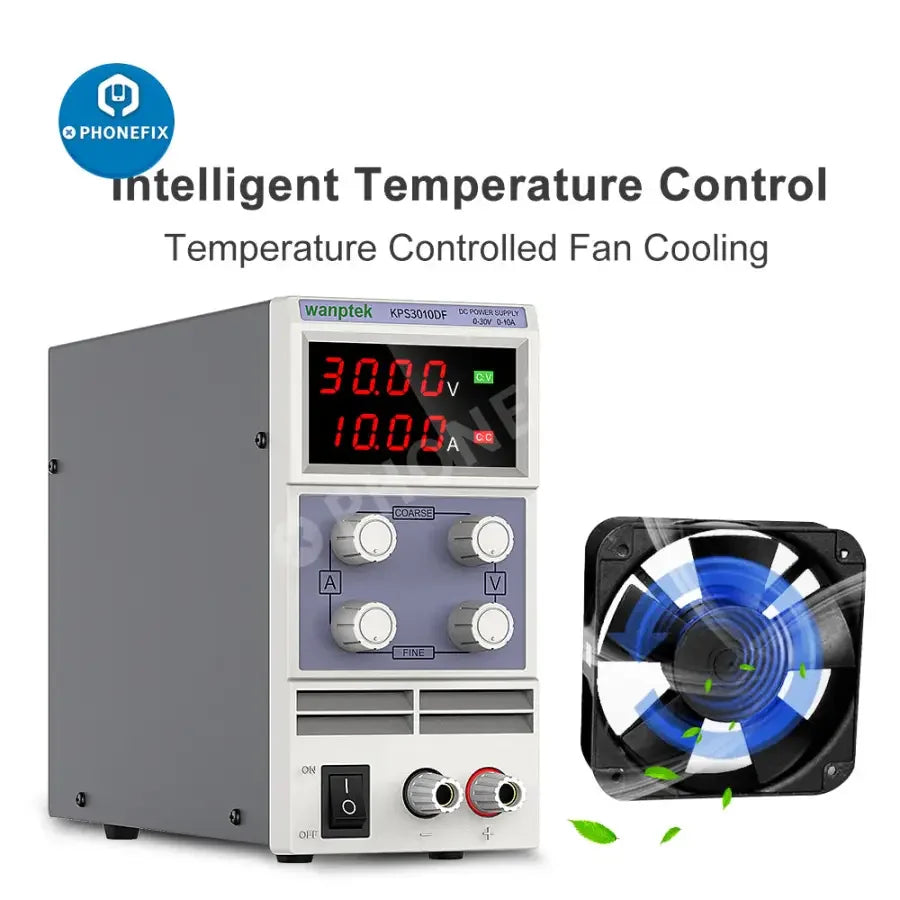 Alimentation CC PhoneFix avec régulateur de tension et stabilisateur à découpage, source de laboratoire réglable pour les tests électroniques.