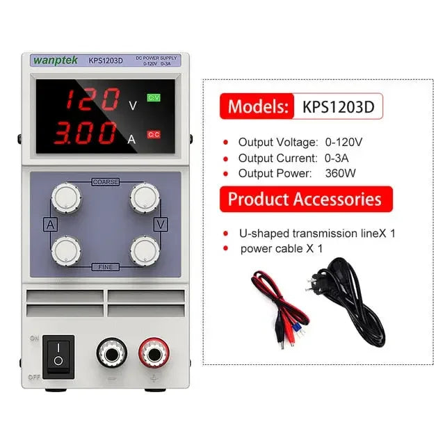 Alimentation CC PhoneFix avec régulateur et stabilisateur de tension, source d'alimentation variable à découpage pour tests et réparations électroniques.