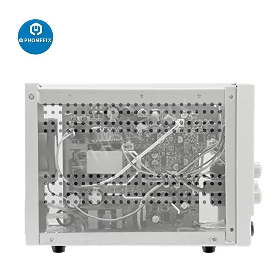 PhoneFix MCH-K3206D DC Power Supply with OVP and OCP protection for phone repair, showing front view with control knobs and display.