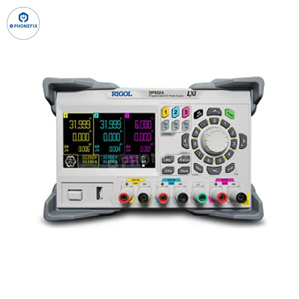 PhoneFix RIGOL DP932A DP932E DP932U programmable DC power supply with digital display and adjustable voltage and current controls.