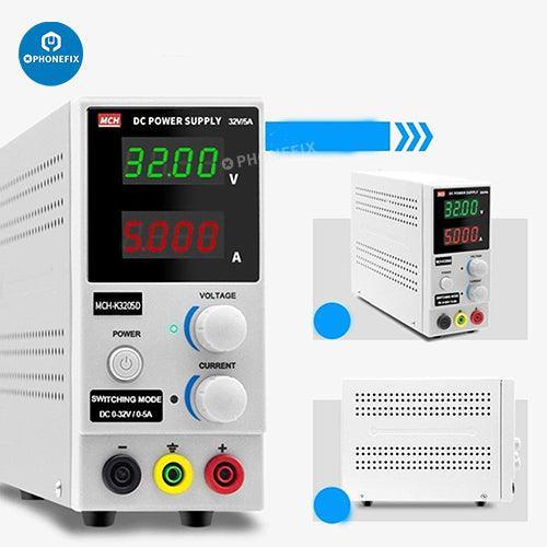 MCH-K3202/3/5/6D adjustable DC power supply phone test tool by PHONEFIX for testing and repairing mobile devices.