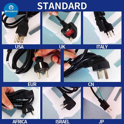 PHONEFIX MCH-K3202/3/5/6D adjustable DC power supply for phone testing, with digital display and test probes.