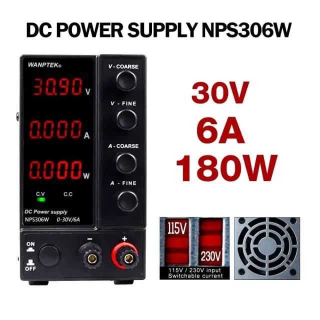 PHONEFIX regulated switching DC power supply NPS1203W0 with adjustable voltage and current for reliable power conversion.
