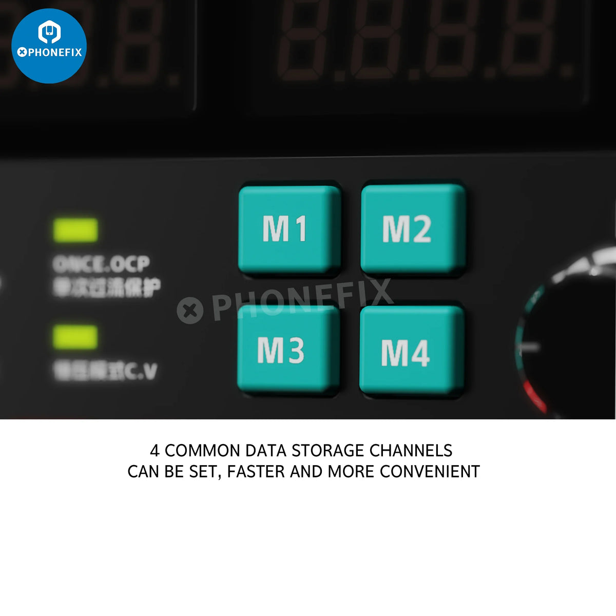 PHONEFIX RF4 3005D 3005PRO digital smart DC power supply with 30V, 5A, 150W output, shown with front controls and display.