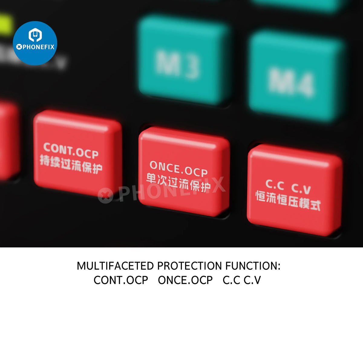 PHONEFIX RF4 3005D 3005PRO digital smart DC power supply showing front panel with voltage and current controls.