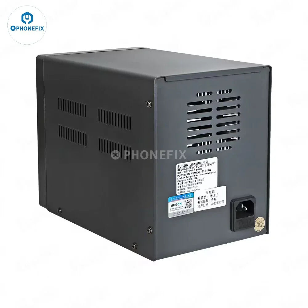 Phonefix SUGON 3010PM DC power supply with 4-digit display, 310W, 30V, 10A output for electronic testing and lab use.