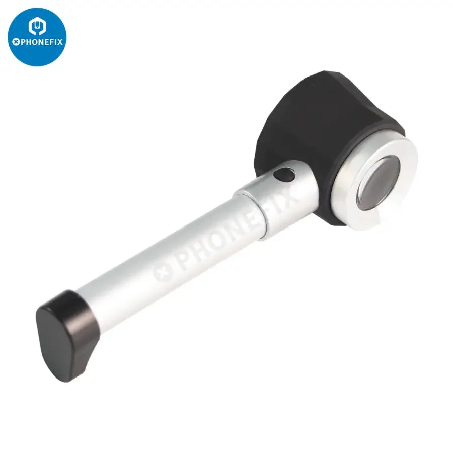 PhoneFix handheld 45x lighted magnifying glass with scale, folding design, ideal for detailed inspection of small objects or electronics.