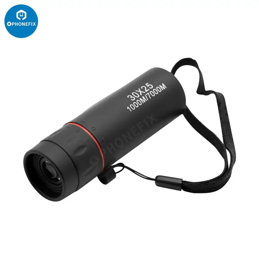 HD 30x25 monocular telescope by PHONEFIX with zooming focus and optical scope for detailed viewing.