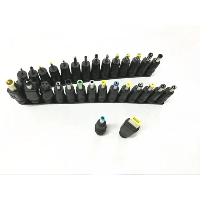 Set of 44 universal DC power supply adapter connector plugs for digital multimeters, compatible with PHONEFIX brand.