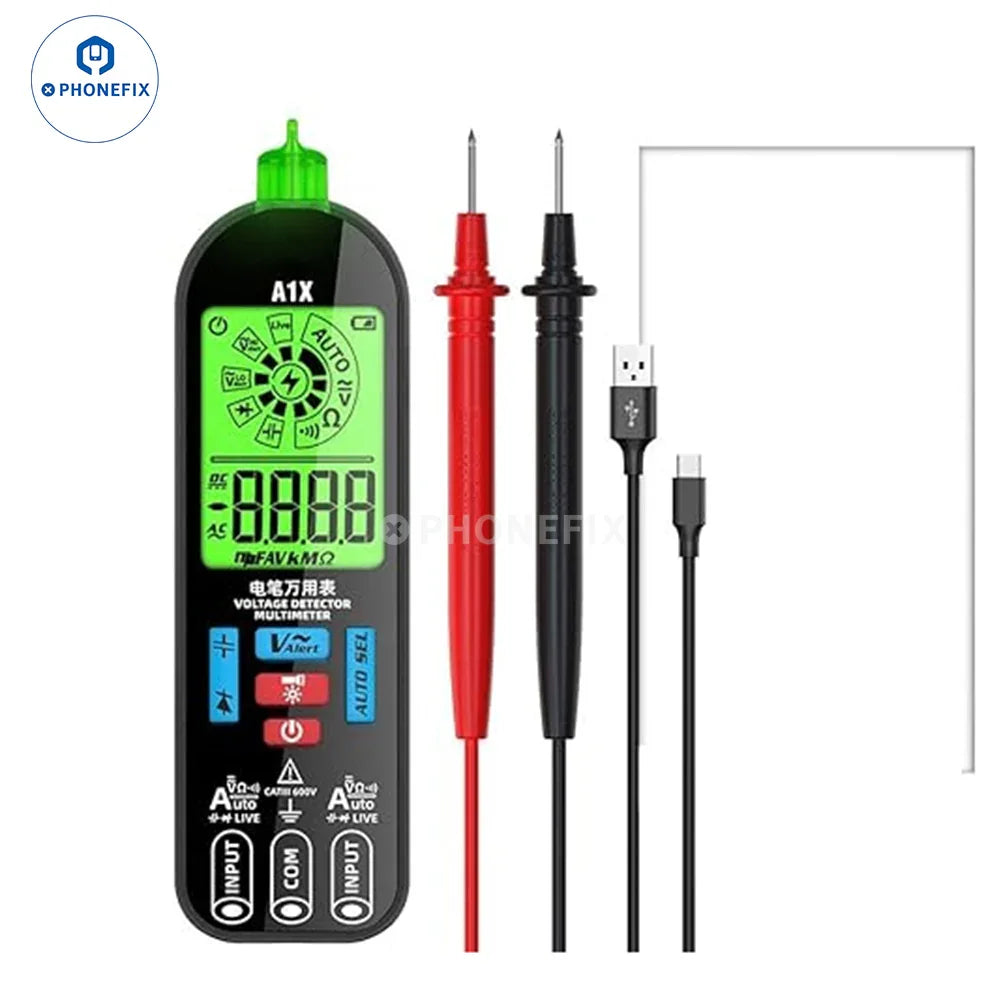 PhoneFix BSIDE A1X smart burn-proof repairable digital multimeter with digital display and rugged design for electrical testing.