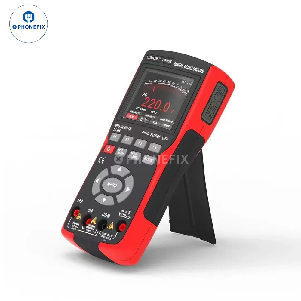 PhoneFix BSIDE digital multimeter with color screen, high-precision oscilloscope and multimeter functions for electronic testing.