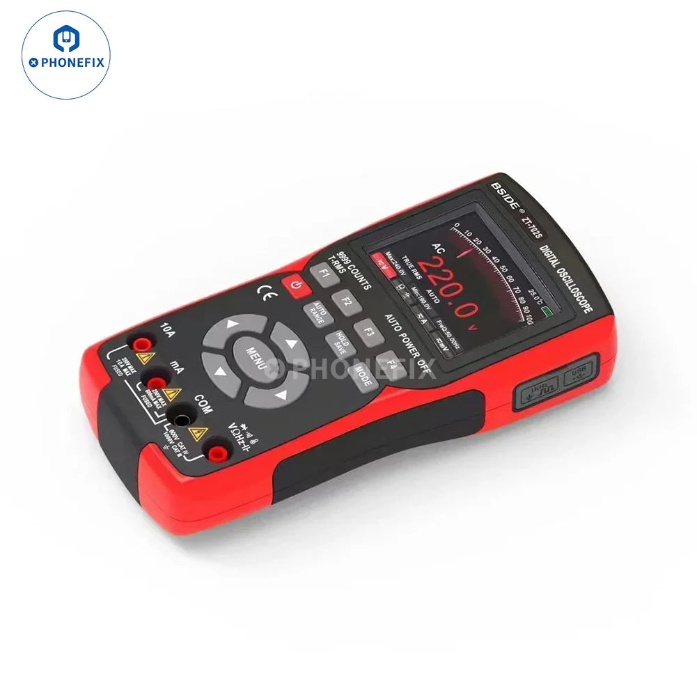 PhoneFix BSIDE digital multimeter with high-precision color screen and oscilloscope functionality for accurate electrical measurements.