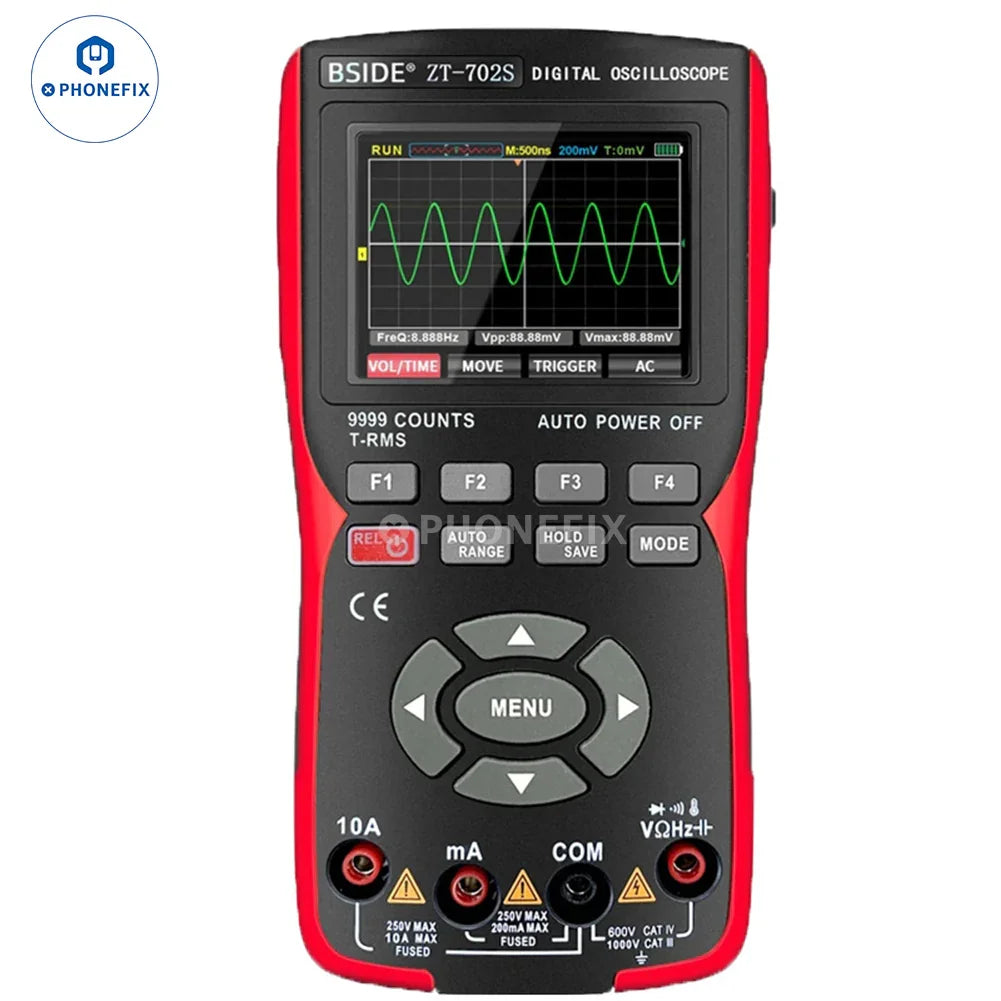 PhoneFix BSIDE digital multimeter with high-precision color screen and oscilloscope features, suitable for accurate electrical measurements.
