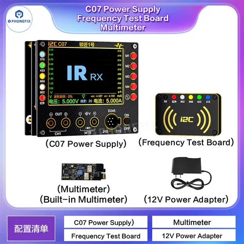 PHONEFIX i2C C07 Locksmith No.1 digital multimeter and remote control frequency tester for electronic measurement and testing.