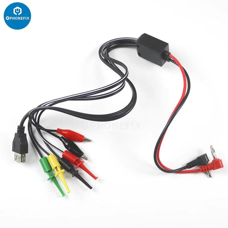 DC power supply test leads with alligator clips for digital multimeter from PHONEFIX, suitable for electrical testing and measurements.