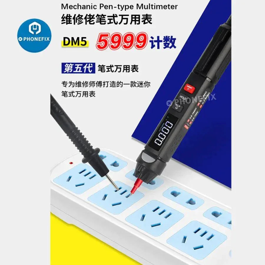 PHONEFIX Mechanic MD5 Pen Digital Multimeter with auto range, pen-type design, and digital display for precise measurements.