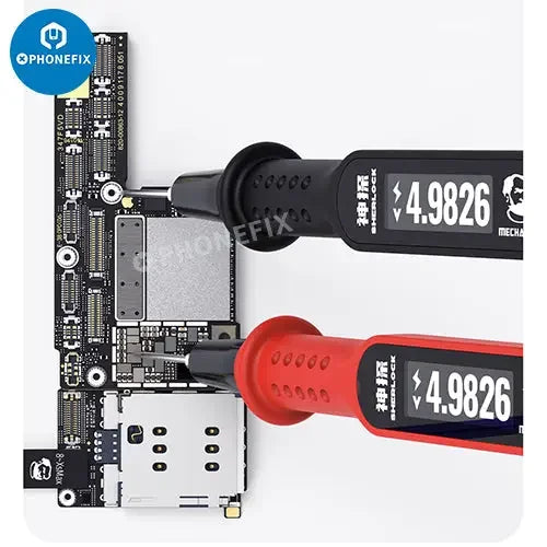 Phonefix Mechanic Sherlock V2.0 digital multimeter for motherboard testing, featuring high-precision electrical measurement.