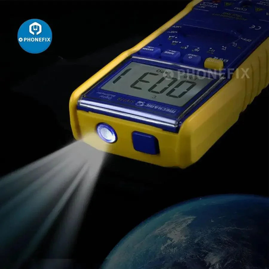 PhoneFix MECHANIC SIV120 mini portable digital multimeter with automatic functions, compact design, and digital display.