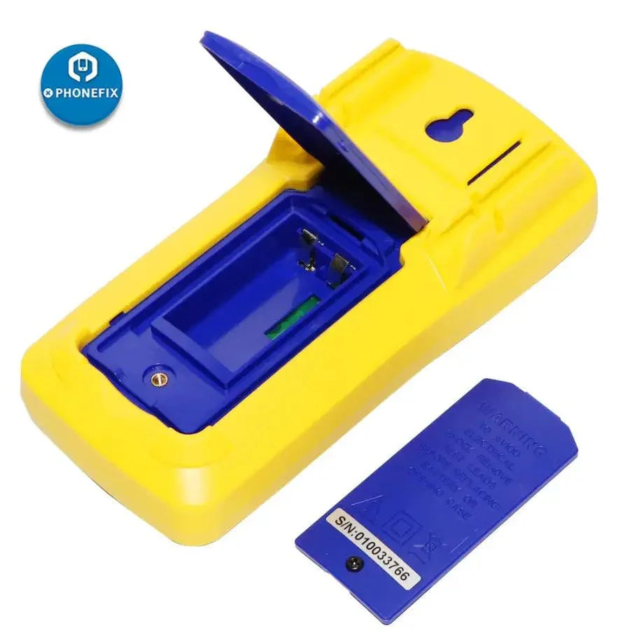 Digital multimeter by PHONEFIX, V90E model with automatic digital display, used for electrical measurements and testing.