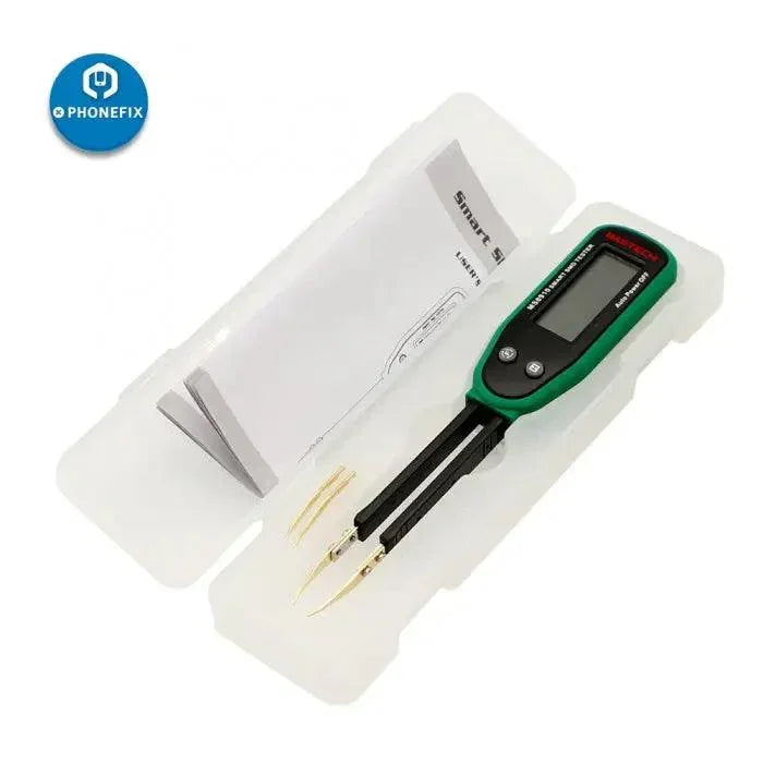 PhoneFix MS8910 digital multimeter with SMD tester, resistance, and capacitance measurement features in a compact handheld design.