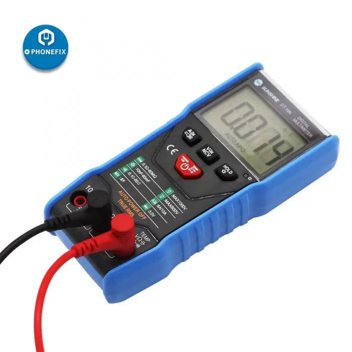 PHONEFIX Smart DT-19N digital multimeter with display for AC/DC voltage, resistance testing, and electrical measurements.