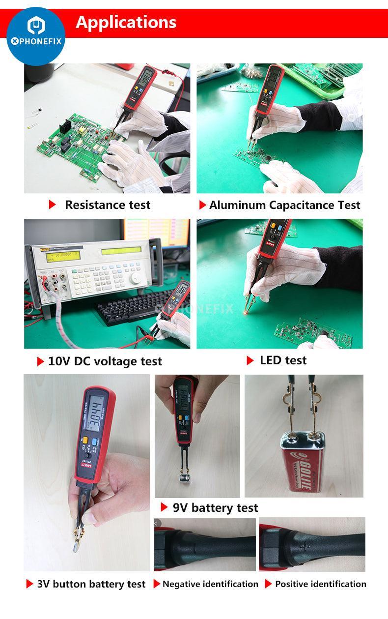 UNI-T UT116C digital multimeter with rotatable tweezers, SMD tester and digital display for electronics testing by PHONEFIX