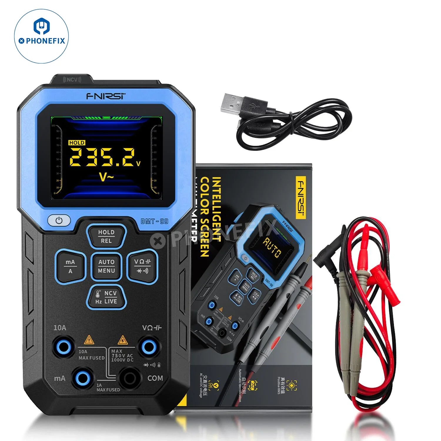FNIRSI DMT-99 Digital Multimeter Smart Voltmeter Ammeter Tester