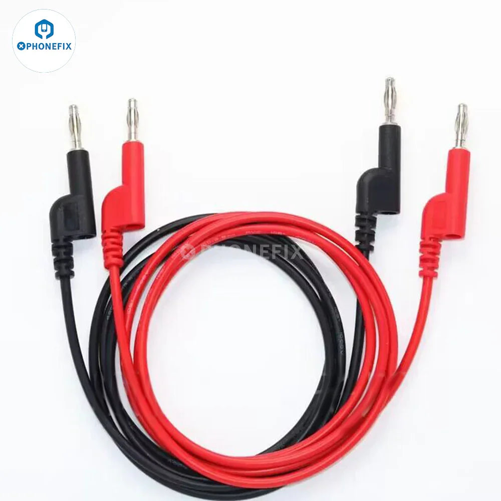 PHONEFIX double-ended 4MM banana plug test leads for digital multimeter testing, with secure connection and durable design.