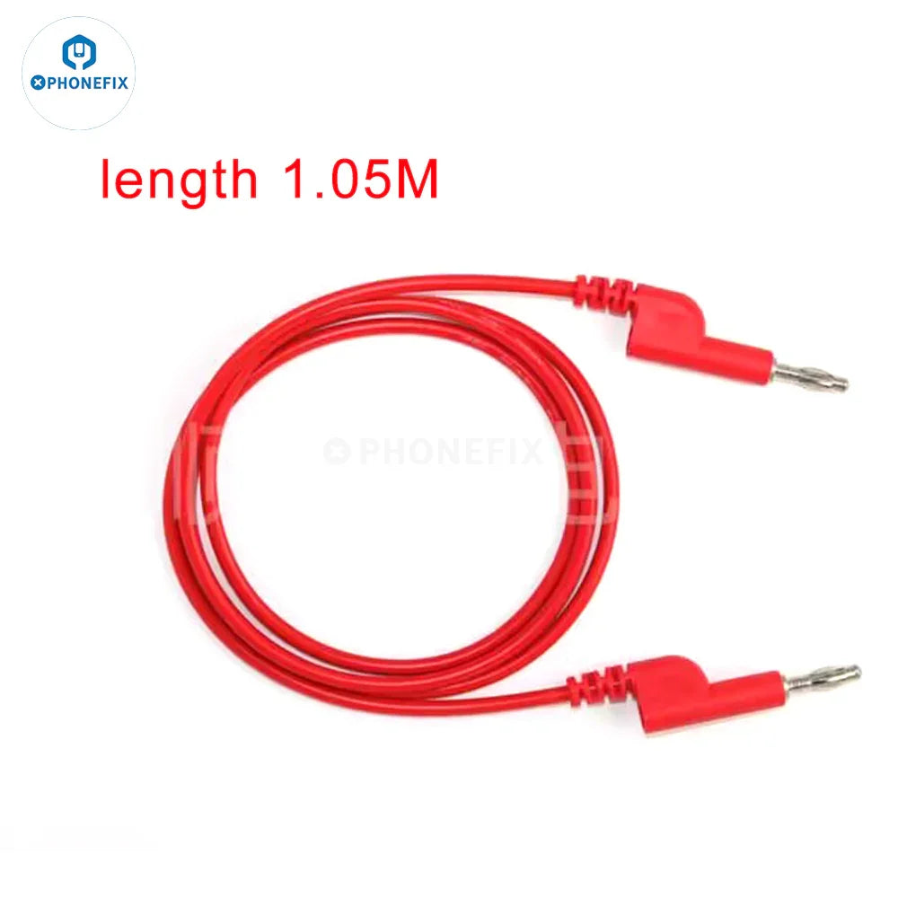 PHONEFIX double-ended 4MM banana plug test leads for digital multimeter testing, with sturdy connectors and flexible cable.