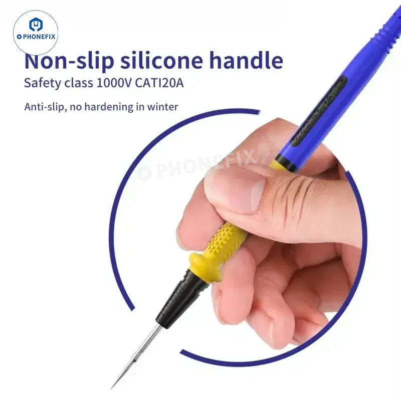 Phonefix digital multimeter test probe pen, stainless steel, P40 P30 model, 1000V 20A, for mechanic and electrical testing.