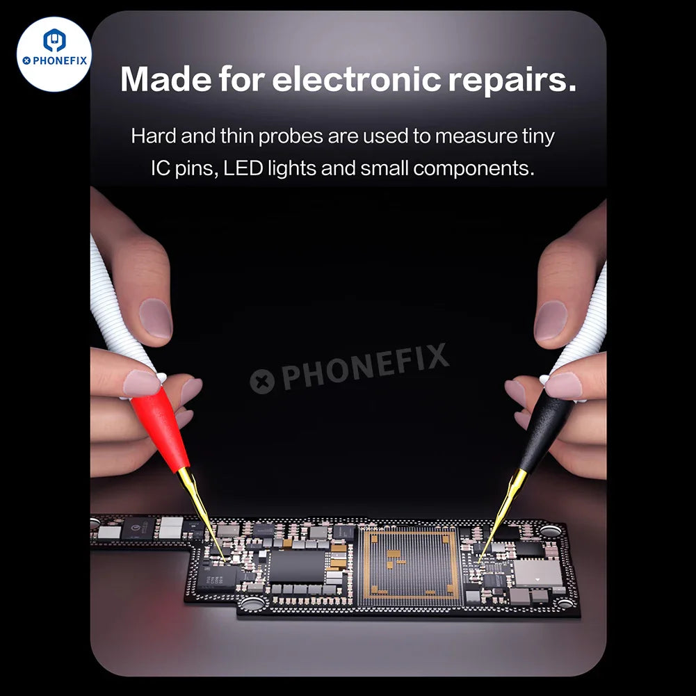 Multimètre numérique PHONEFIX avec stylo de test en silicone et cuivre pur i2C et pointe de sonde plaquée or pour des tests électriques précis