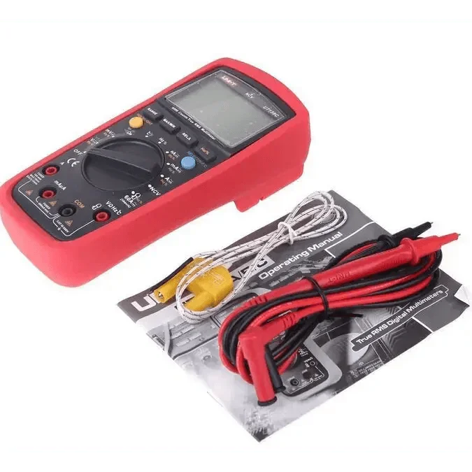 PhoneFix UT139C True RMS Digital Multimeter used for PCB fault testing and electrical measurements in electronic repairs.